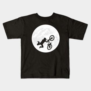 Extreme Cyclist in Full Moon Kids T-Shirt